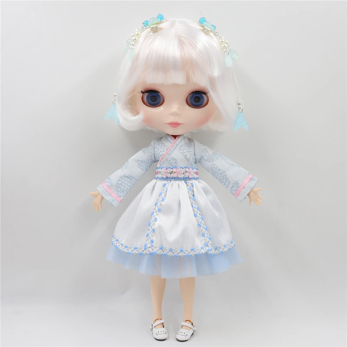 ICY DBS Blyth Doll 1/6 bjd 30cm toy joint body white skin shiny face nude doll