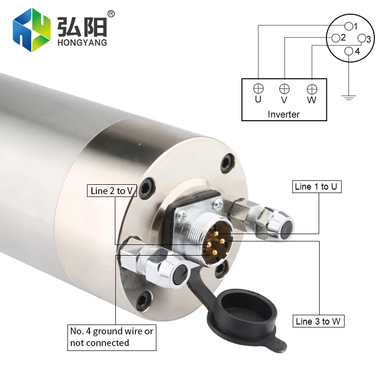 CNC Spindle Motor 2.2kw ER20 Water-Cooled Spindle 4 Bearings 400Hz For Metal, Iron, Stainless Steel Water-Cooled Cutting