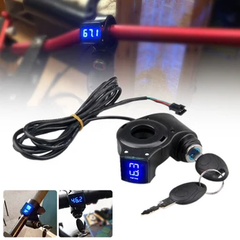 สกู๊ตเตอร์ LED ดิจิตอลจอแสดงผลตัวบ่งชี้แรงดันไฟฟ้าแบตเตอรี่พร้อมล็อค/กุญแจสําหรับสกู๊ตเตอร์จักรยานไฟฟ้า