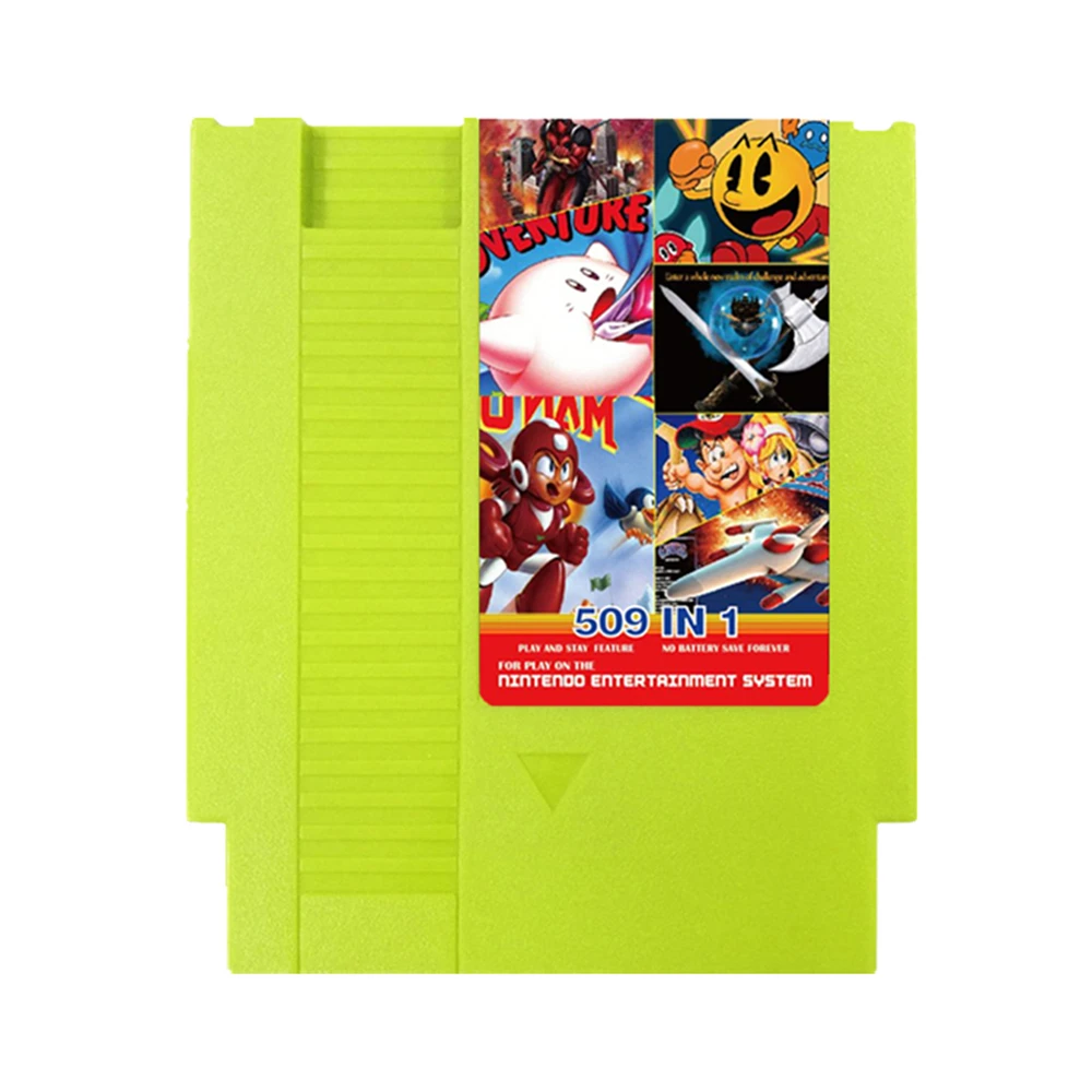 Super classic 8bit game cartridge with 509 free games 72 pin Game Cartridge for nes video game Console support PAL/NTSC save