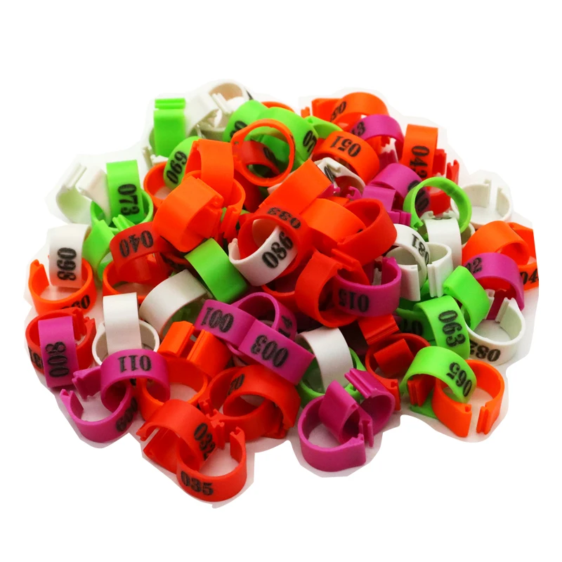 50 pcs Inner Diameter 12MM 14MM Pigeon Bird Plastic Clip Rings Pigeon colored foot ring No.1-50 Poultry Leg Bands