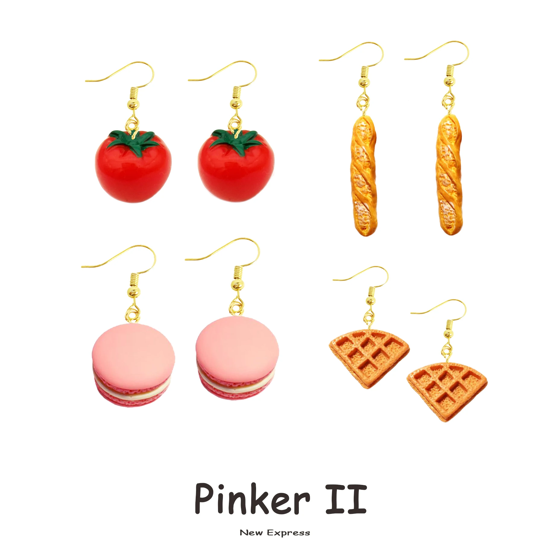 24 Style Tomato Fruit Cheese Grape Lemon Macaroni Waffle Stick Women Girls Children Friendship Gifts Drop Earrings