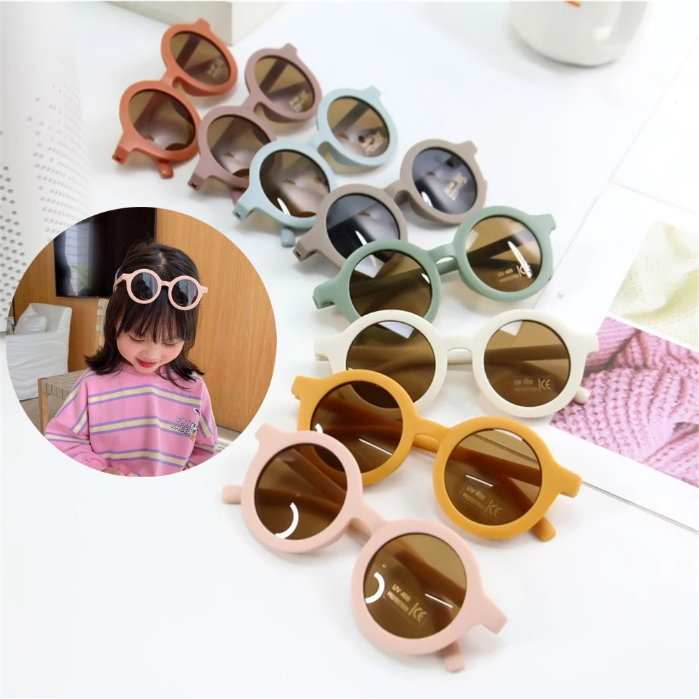 New Sun Flower Round Cute kids sunglasses UV400 for Boy girls toddler Lovely baby sun glasses Children For Outdoor Active