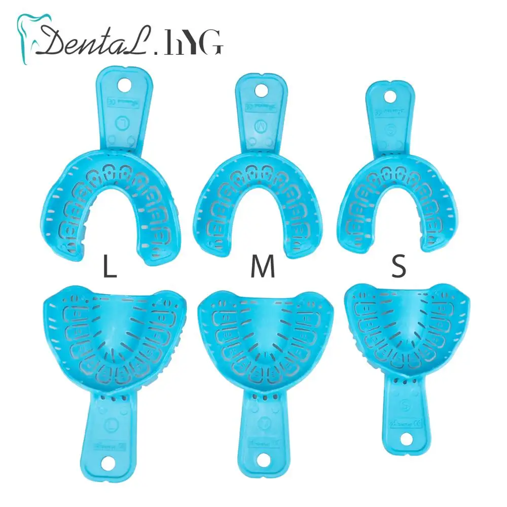 6Pcs/bag Dental Impression Tray Teeth Holder Plastic Dental Central Supply Dental Lab Tools Oral instruments