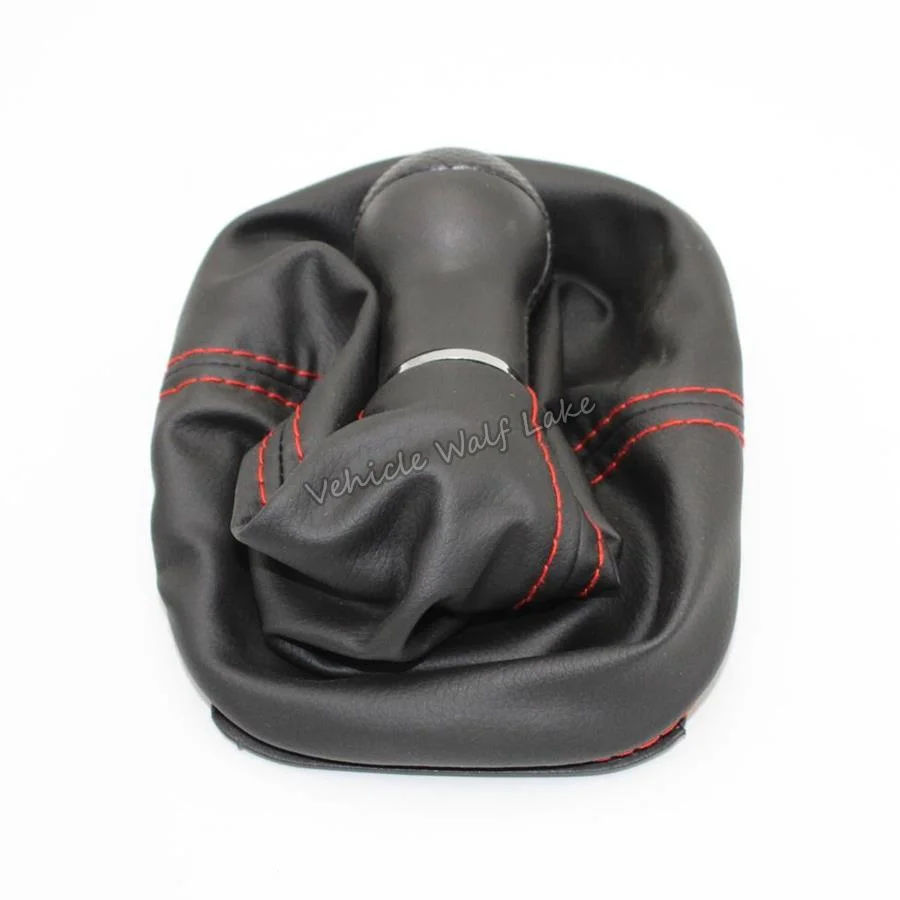 For Seat Leon 2000 2001 Toledo 1999 2000 2001 Car-Styling 5 Speed Gear Lever 23 mm Hole Car Shift Knob Leather Boot Red Line