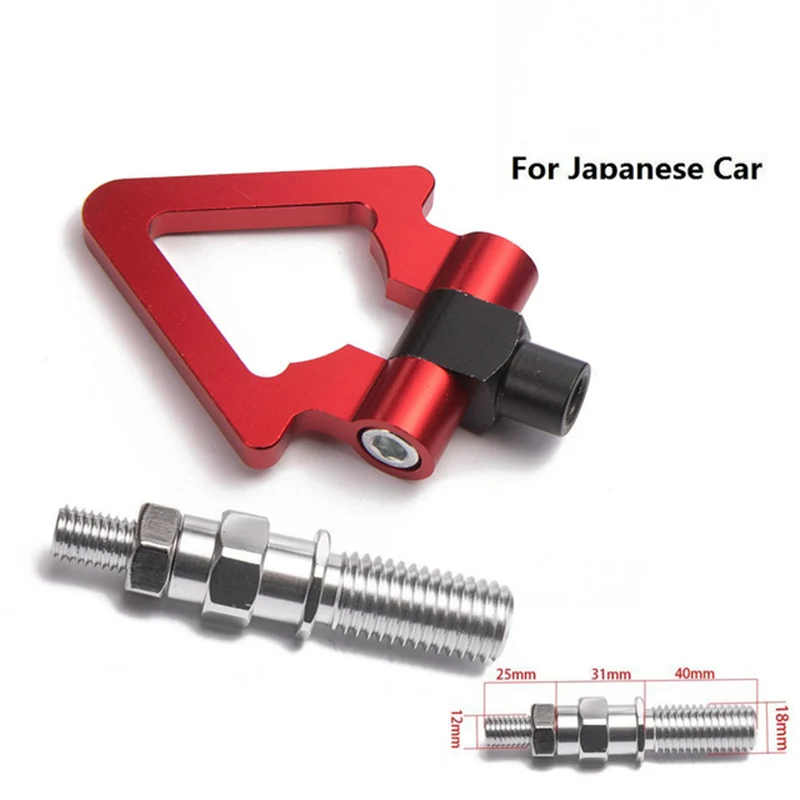 Jdm Billet Aluminum Folding Ring Screw Bumper Tow Hook No Cut Drill M18 x 2.5 Mount For Scion Mazda Honda Infiniti Nissan Toyota