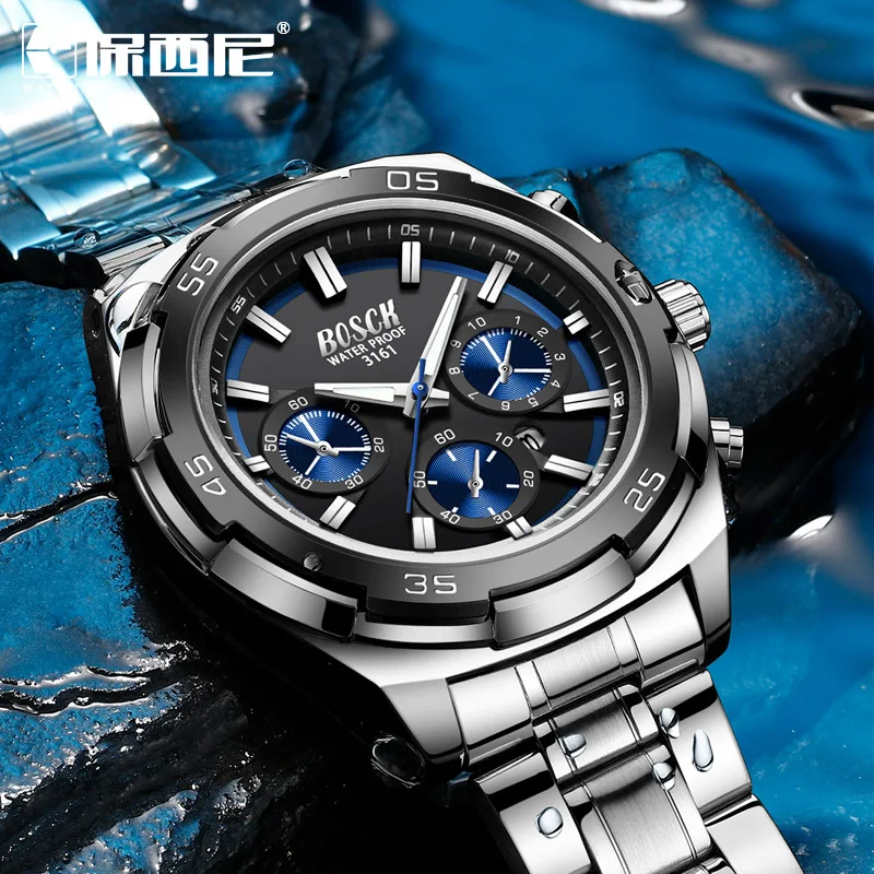 คุณภาพสูง Relogio Masculino นาฬิกาข้อมือผู้ชาย2022 Top Brand Chronograph นาฬิกาขนาดใหญ่นาฬิกาข้อมือชาย