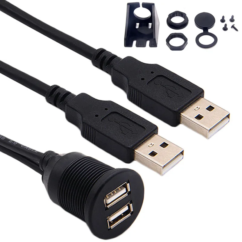 لوحة سيارة فلوش جبل USB قفص الاتهام محول لوحة لوحة 3.0 ميناء ذكر إلى أنثى ملحق تمديد كابلات كابل للدراجات النارية قارب Hot