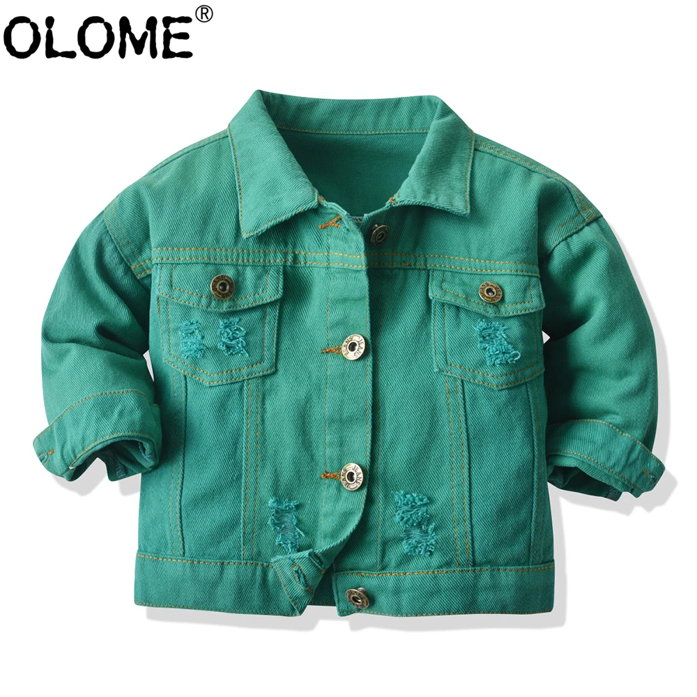 

Toddler Denim Jacket Baby Boys Autumn Clothes Unisex Kids Jeans Wear Fashion Kids Girls Outwear OLOME Basic Kids Denim Jacket