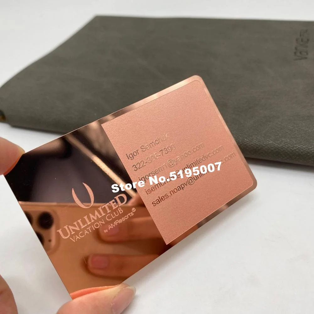 

Custom logo and mirror surface Metal Business Membership Card