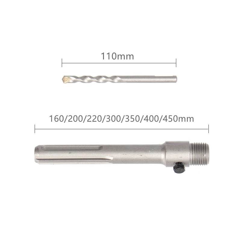 SDS MAX Thread 30-160mm Concrete Hole Saw Electric Hollow Alloy Core Drill Bit Shank 160-450mm Cement Stone Wall Air Conditioner