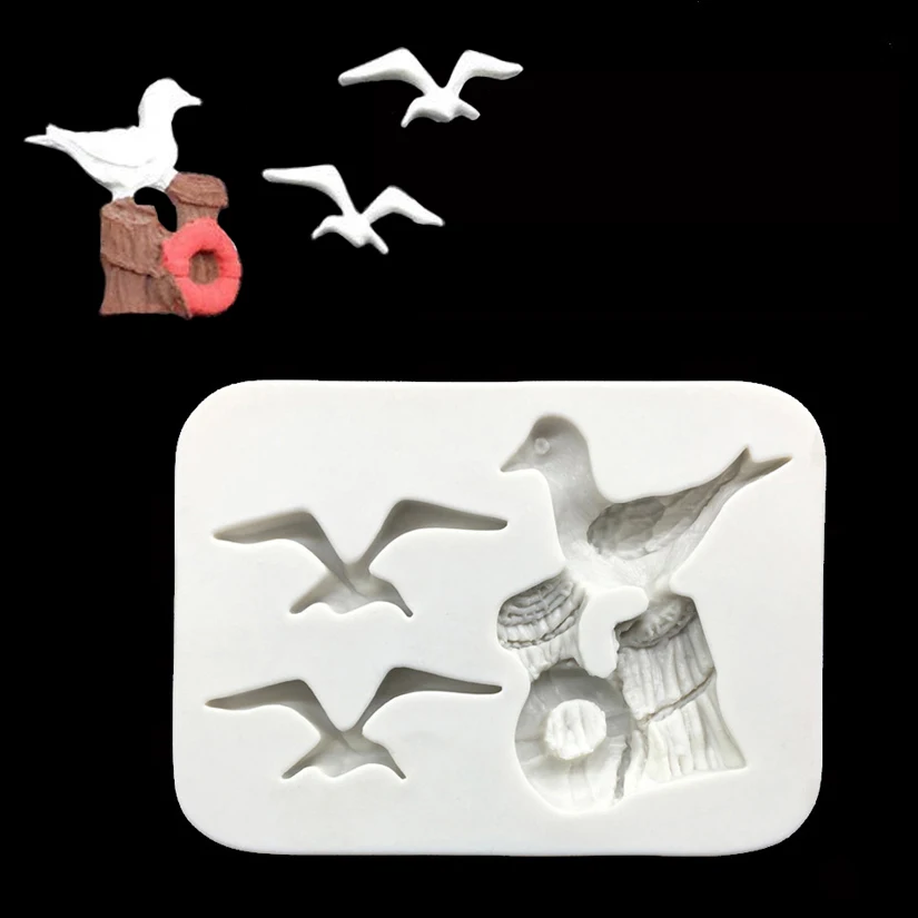 Seagull Shape Cake Fondant Decorating Tools, Silicone Mold For Cake Craft, Silicone Soap Mold