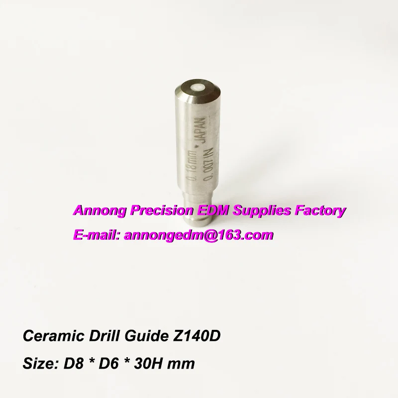 Ø0.18mm Ceramic Drill Guide Z140D (D8xD6x30Hmm), EDM Driller Ceramic Pipe Guide for OSAKA,CHARMILLES HD8,HD30,CASTEK,EDMAS