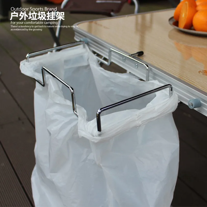 Outdoor garbage pylon camping table wire collection stand picnic  barbecue shelf kitchen  bag