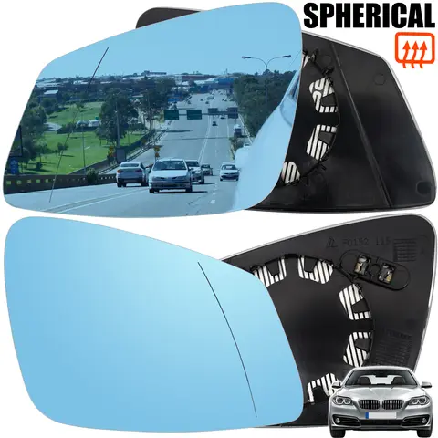 BMW F01 F02 F07 F10 F20 F30 F45 F48 2010 – 2016 왼쪽 오른쪽 도어 사이드 윙 미러 유리 가열 파란색 구형 후면 플레이트