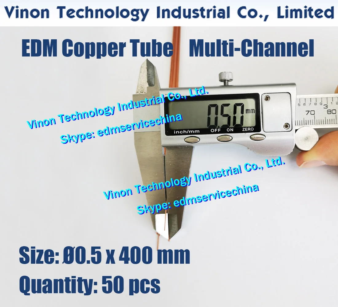 (50pcs/bag) 0.5x400MM Copper Tube Multichannel, EDM Multihole Copper Tube Electrode 0.5x400mm, Drill EDM Parts Copper Tubing