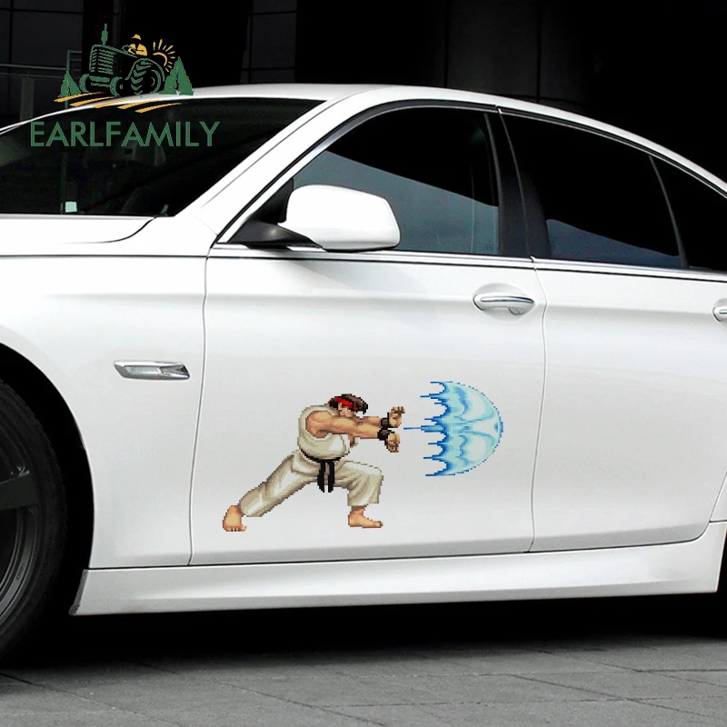 

EARLFAMILY 43cm x 42cm for Arcade Fighter Ryu Big Car Stickers and Decals Vinyl JDM Waterproof Decoration for Car Door Window