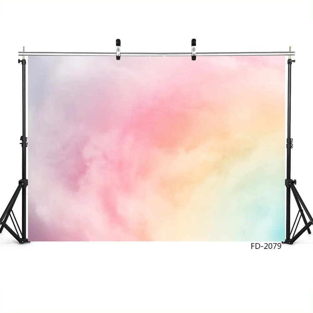 Gradient Rainbow Cloud Colour Backdrop Custom Baby Shower Newborn Portrait Photography Background Photocall Photo Studio Props