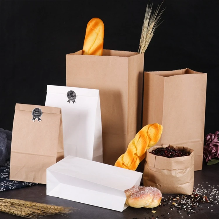 10/20pcs Kraft Paper Takeaway Packaging Wedding Party Fruit Bread Candy Snacks Vegetable Nut Baked Food Packaging Bag