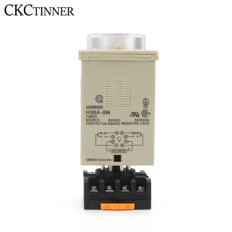 Multifunctional timer relay H3BA-8H 8PIN, with base, one set of instantaneous action, one set of delay DC24V AC220V