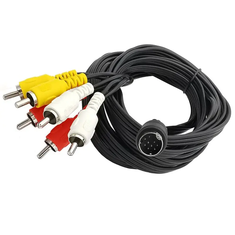 Mini DIN 9Pin to 6 RCA mini DIN 9-pin Male to 6RCA Audio and Video Cable 1.8M 6FT
