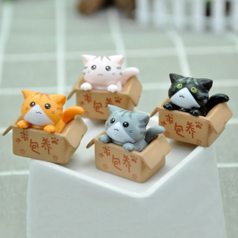 Mini Kitten Ornament for Kids, Cute Cat, Garden Gift, Baby Room Decoration, Toy, Miniature Figurines, Home Decor, 1Pc