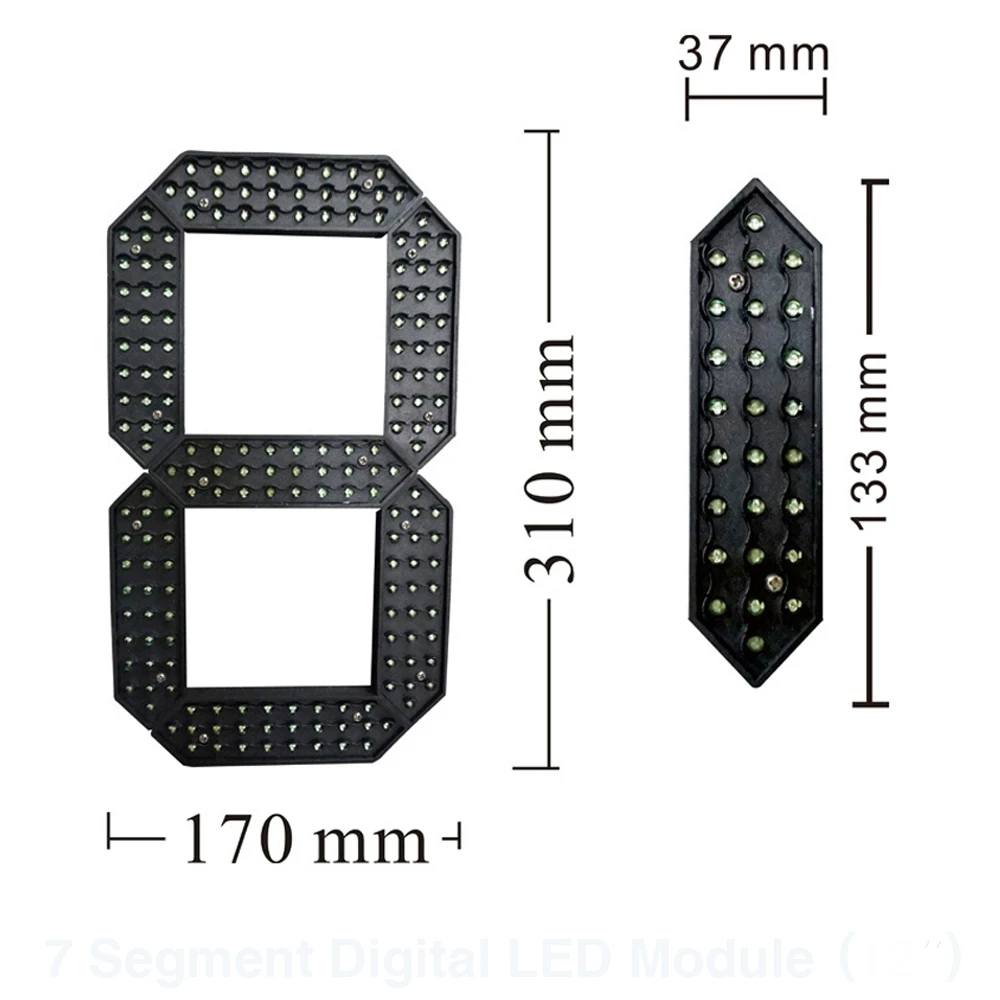 4Pcs/Lot 12'' Digital Numbers Module 7 Segment LED Display Red / Green / Yellow / White / Blue Color for Oil Gas Price