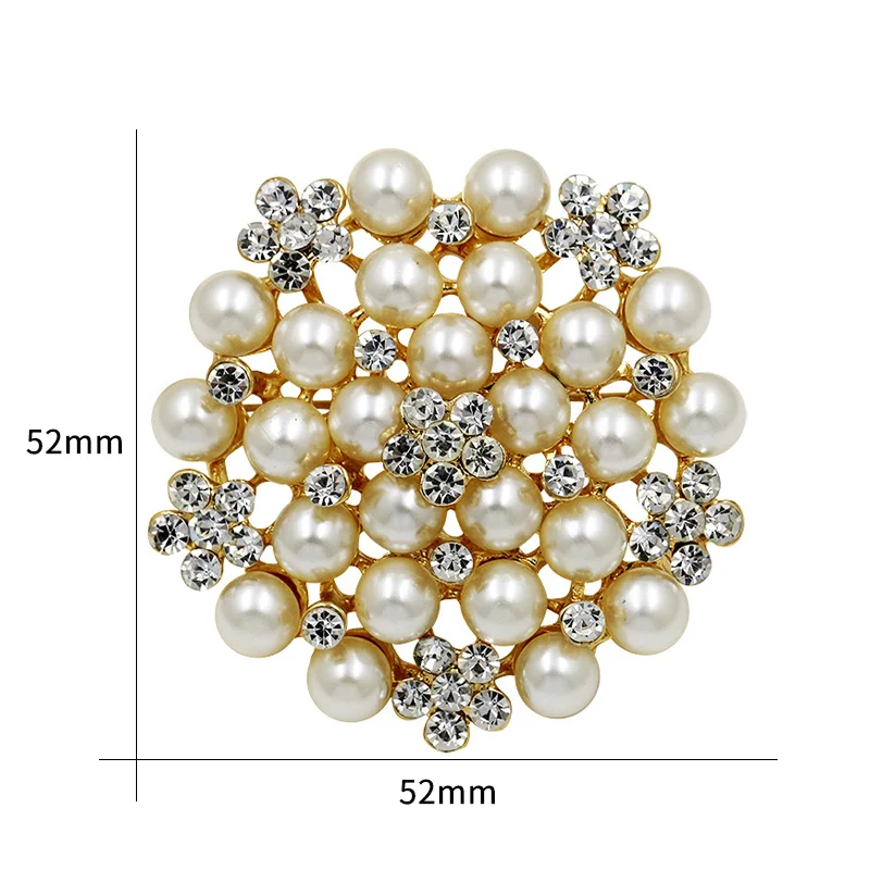 Baiduqiandu Brand Classic Imitation Pearls and Crystal Flower Wedding Bouquets Brooches