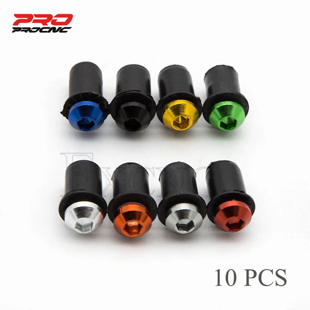 

5mm Universal Motorcycle Windscreen Windshield Fastener Fairing Screw Bolts Nuts Kit for Kawasaki Ninja ZX6R ZX10R ER6F 650R