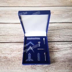 9 pieces Masonic Miniature Working Tools Velvet exquisite  Gift Set blue Boxed  Souvenirs metal ornaments