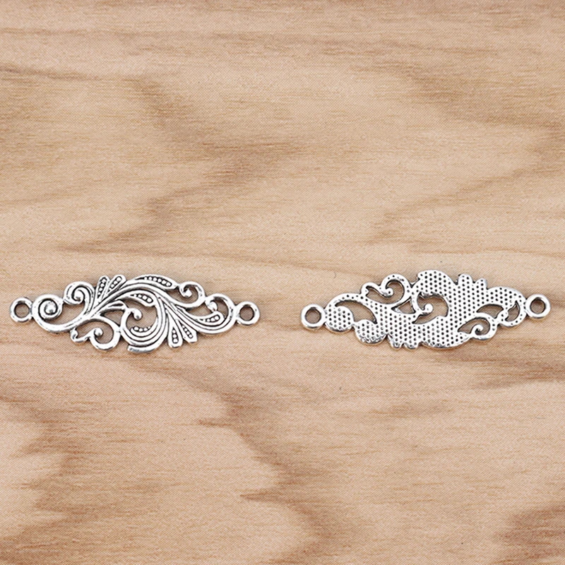 50 Pieces Tibetan Silver Phoenix Connector Charms Pendants for DIY Bracelet Necklace Jewelry Making Accessories 30x10mm