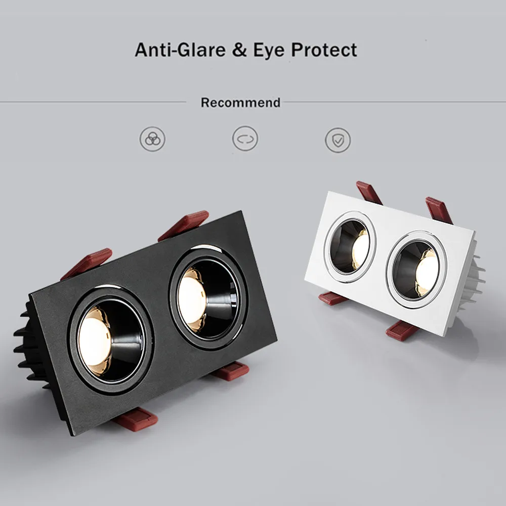 凹型アンチグレア LED COB ダウンライト 15 ワット 12 ワット調光可能 85-265V 天井ランプスポットライト LED スポットライトホームリビングルーム照明