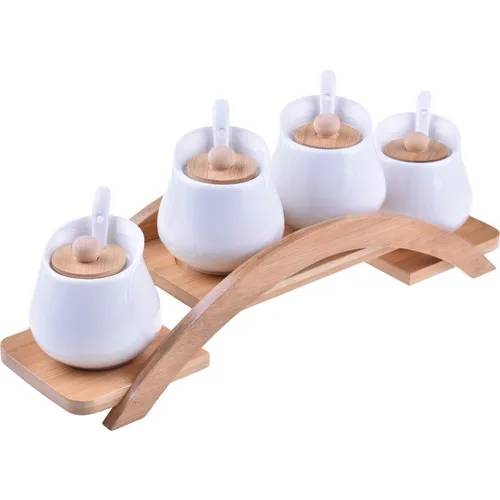 4 piece Spice Set Spice Jars Sugar Bowl Seasoning Organized The Kitchen Tool Sets Kitchen Utensils