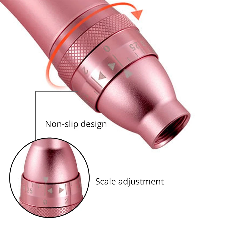 DARSONVAL USB şarjlı pembe değiştirin iğne kartuşu vida mikro iğneleme dövme makinesi gümüş Microneedle derma haddeleme nano