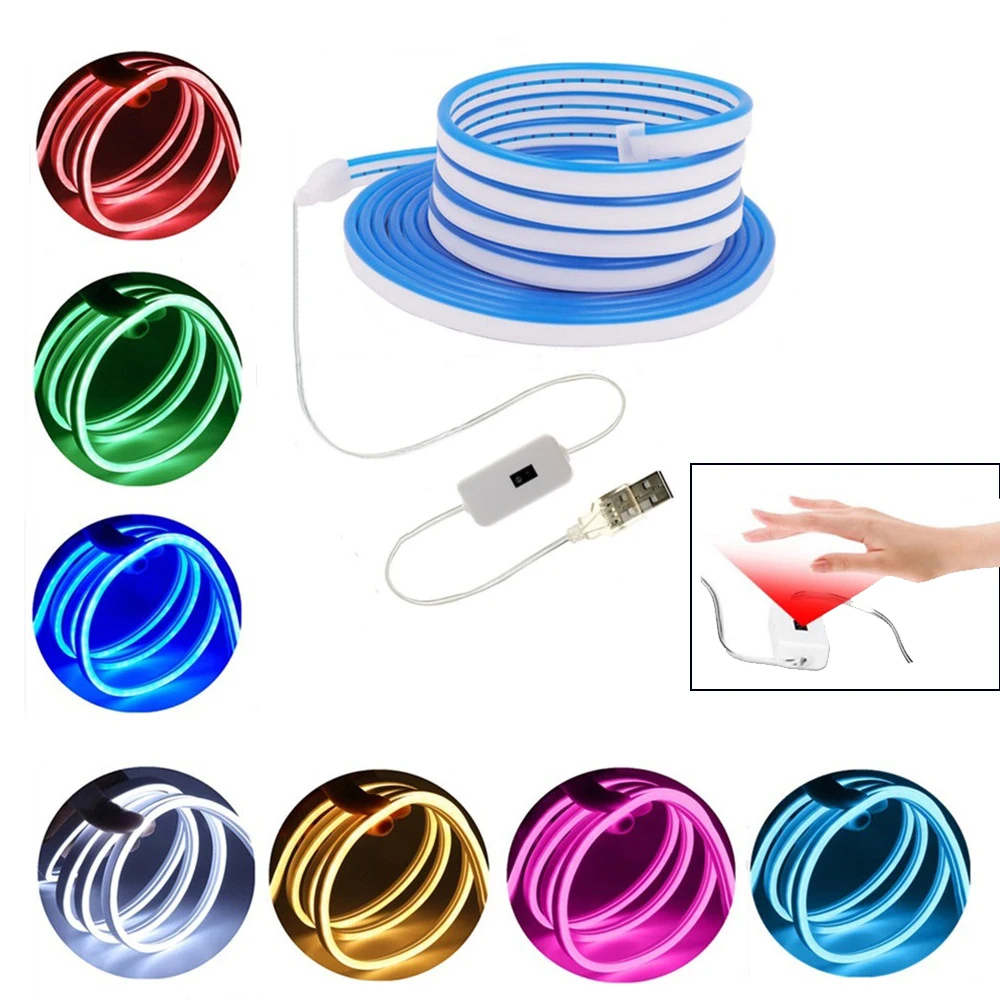 Neon Strip Sensor DC 5V USB IP65 Waterproof Red Pink White Ice Blue DIY Home Decor 120leds/m 2835 Flexible LED Strip Lamp