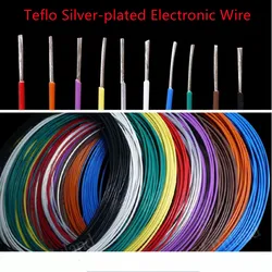 FF46-2 FEP PFEP PTFE Teflo Silver-Plated Signal Electronic Wire Copper Stranded headset Cable 11 14 16 18 20 22 24 26 28 30AWG