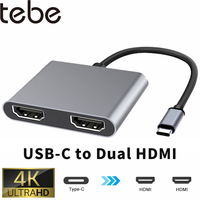 tebe USB C HUB Adapter Type-c to 4K HDMI-Compatible Docking Station Support MST For Macbook HP Multi-port USB-C hub