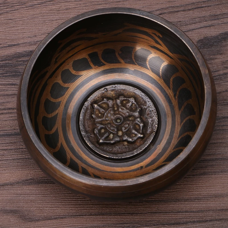 พระพุทธรูปทิเบตร้องเพลงชาม Hand Hammered โยคะทองแดง Chakra Meditation Gift Relax Soothing เสียง