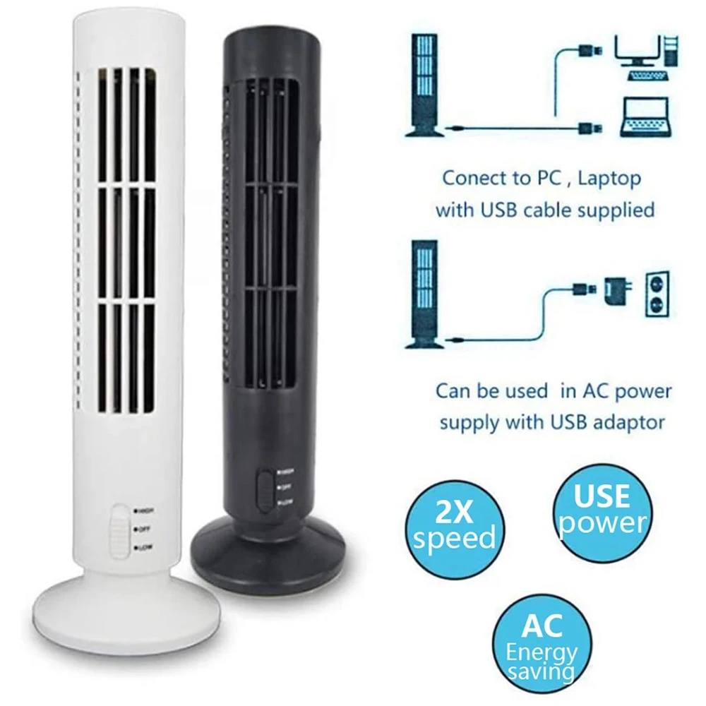 Ar Condicionado Cooling Vertical, Bladesess Desk, Desktop Mute Tower, Ventilador USB, Completo para Home Office