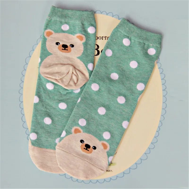 Korean Style Women Animal Cotton Socks Autumn Winter Colorful Cartoon Bear Tiger Penguin Cat Face Female Ladies Lovely Sock