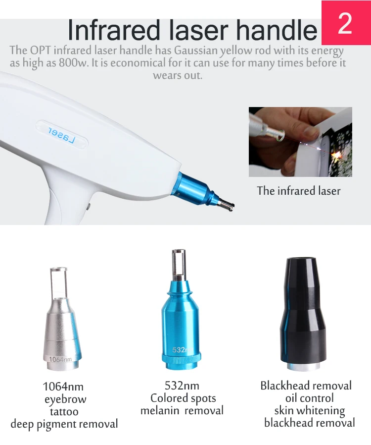 

Professional Safety Yag Laser Handle Tattoo Removal Gun for Q Switch Nd Yag Laser Accessories Replacement