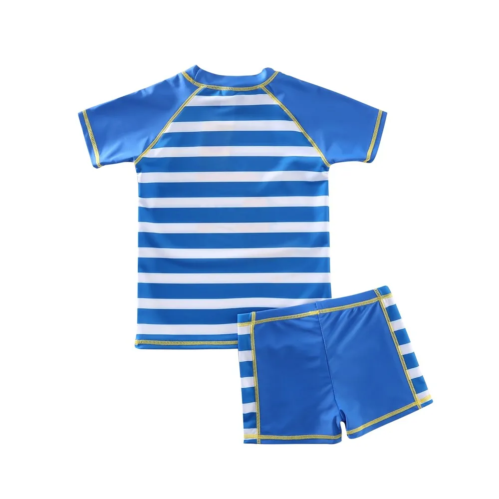 Printed Kids' Swimsuit Cute Dinosaur Two Pieces Baby Boy Swimwear Short Sleeves Infant Swimming Suit