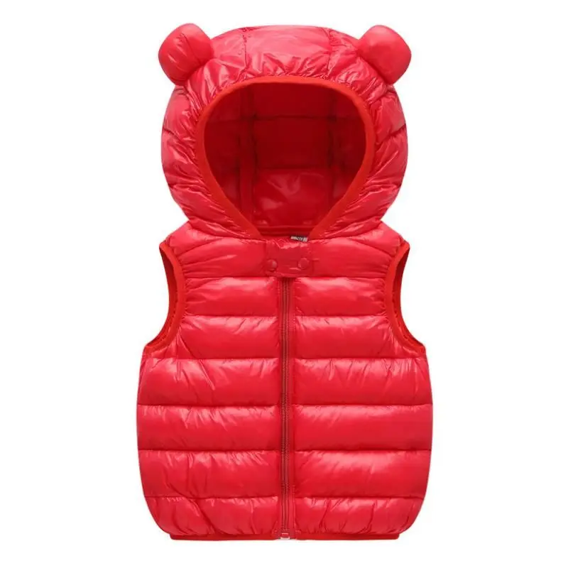 2021 Autumn Winter Baby Vest Down Hooded CartoonToddler Boy Girl Keep warm Waistcost Kid Sleeveless Jacket Children Vest 0-6Y