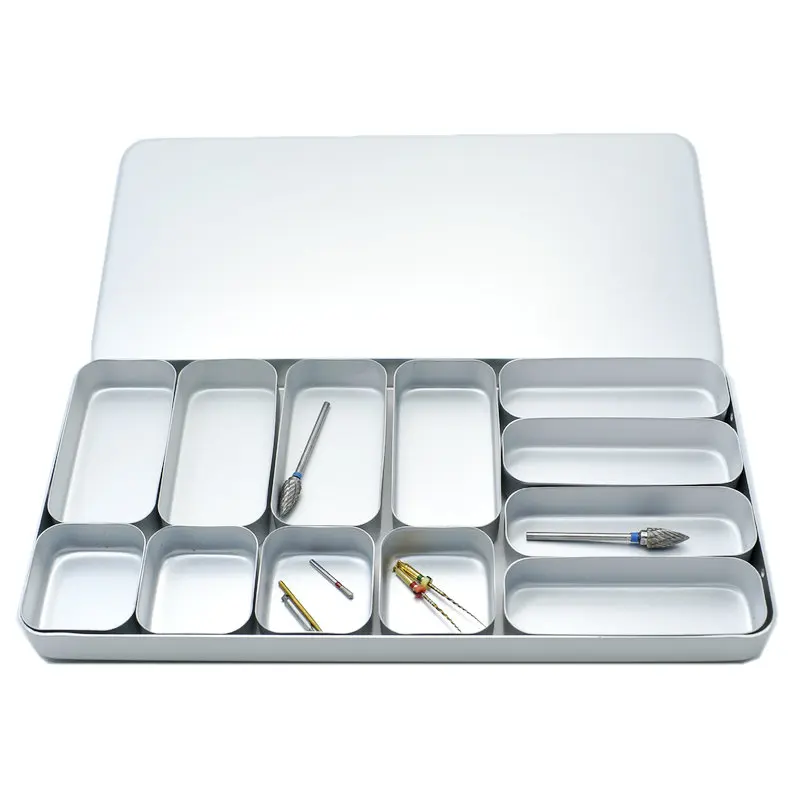 Dental Instrument Diamond Burs Endo Files Holder Box High Temperature Sterilization Case Dentist Tool 12 Cells