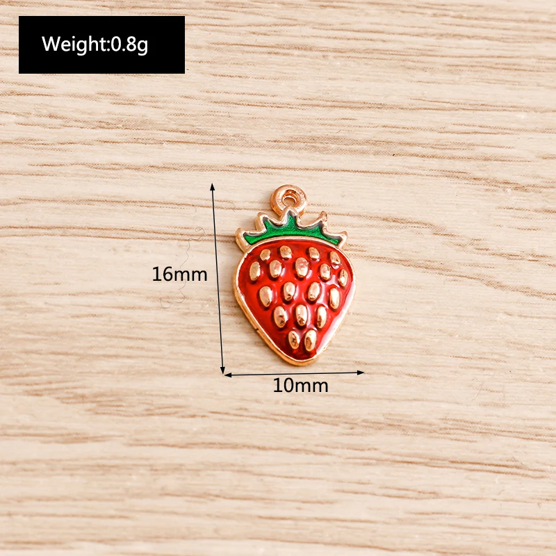 10 teile/los Emaille Charms für Ohrringe Anhänger Halsketten Obst Erdbeere Ananas Banane Orange Charms Handgemachte Schmuck Machen – Detail 21