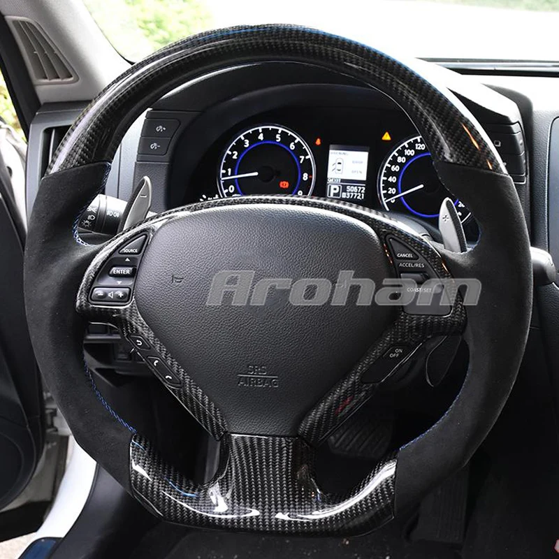 High Quality Carbon Fiber Steering Wheel For Infiniti G37 G G25 G35 EX EX35 EX37 Q Q40 Q60 QX50 (US) Nissan Skyline