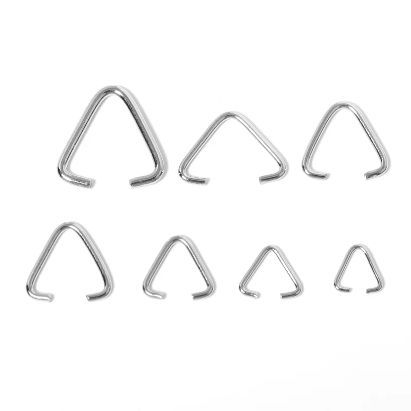 50-100pcs/lot Triangle Clasps Buckle Loops Jump Rings Split Rings Connectors Clasps Hooks For Jewelry Making Accessories