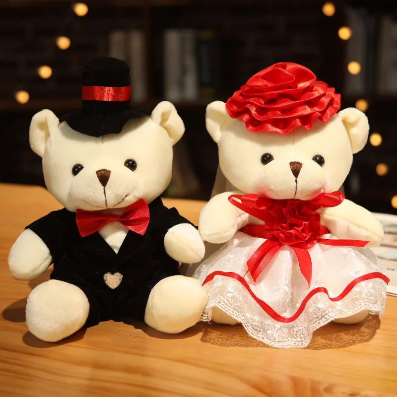 Hot Sale Couple  Wedding Bear Romantic Plush Doll Toys Christmas Gift Bride & Groom For Lovers