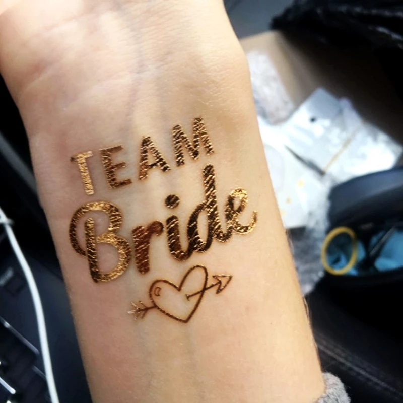Team Bride Bachelorette Party Bridesmaid Tribe Team Temporary tattoo decoration Sticker Hen Night Golden Bride To Be wedding
