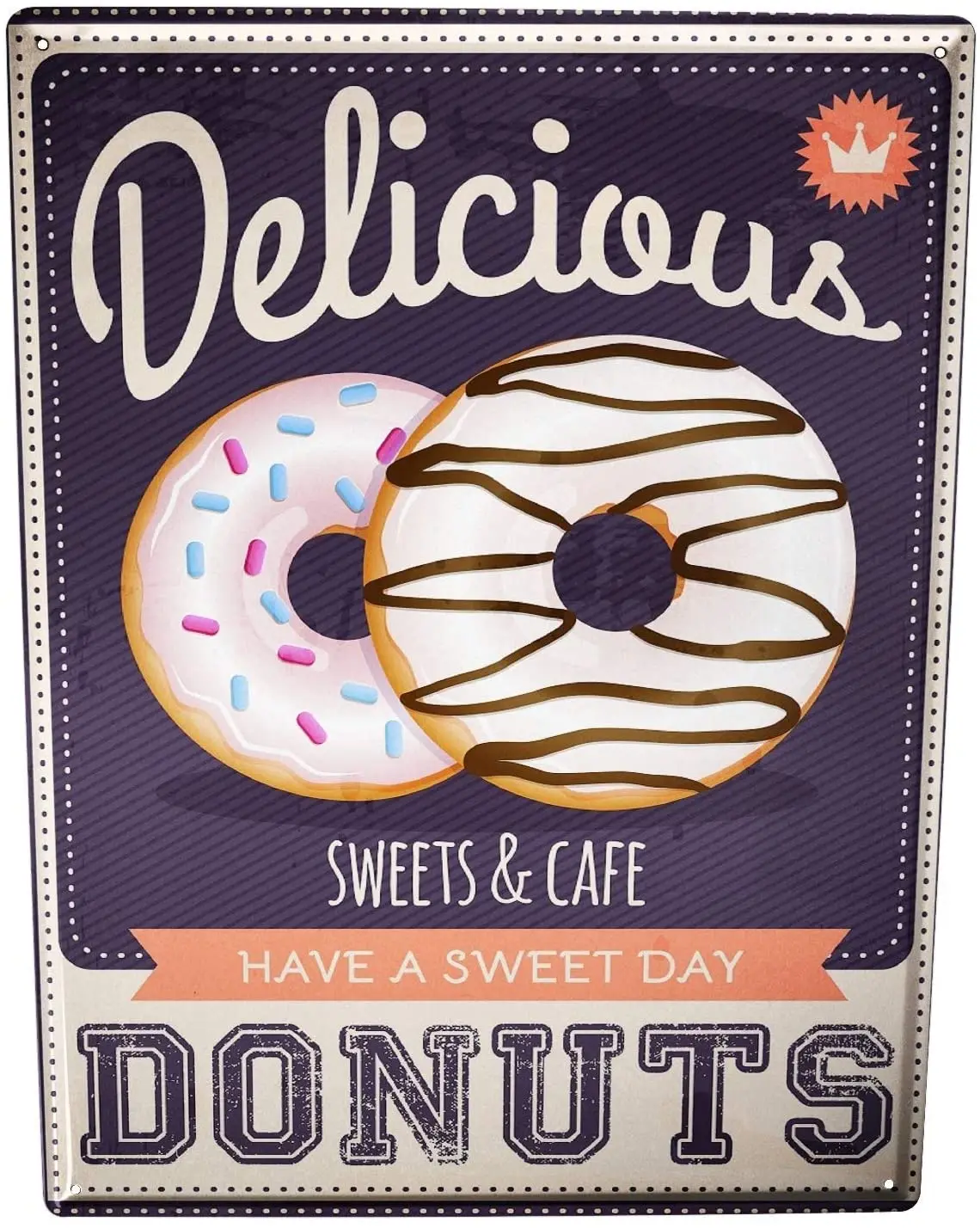 

Donuts Poster Funny Sign Tin Art Wall Decor Vintage Aluminum Retro Metal Tin Sign Painting Decorative Signs 20x30cm